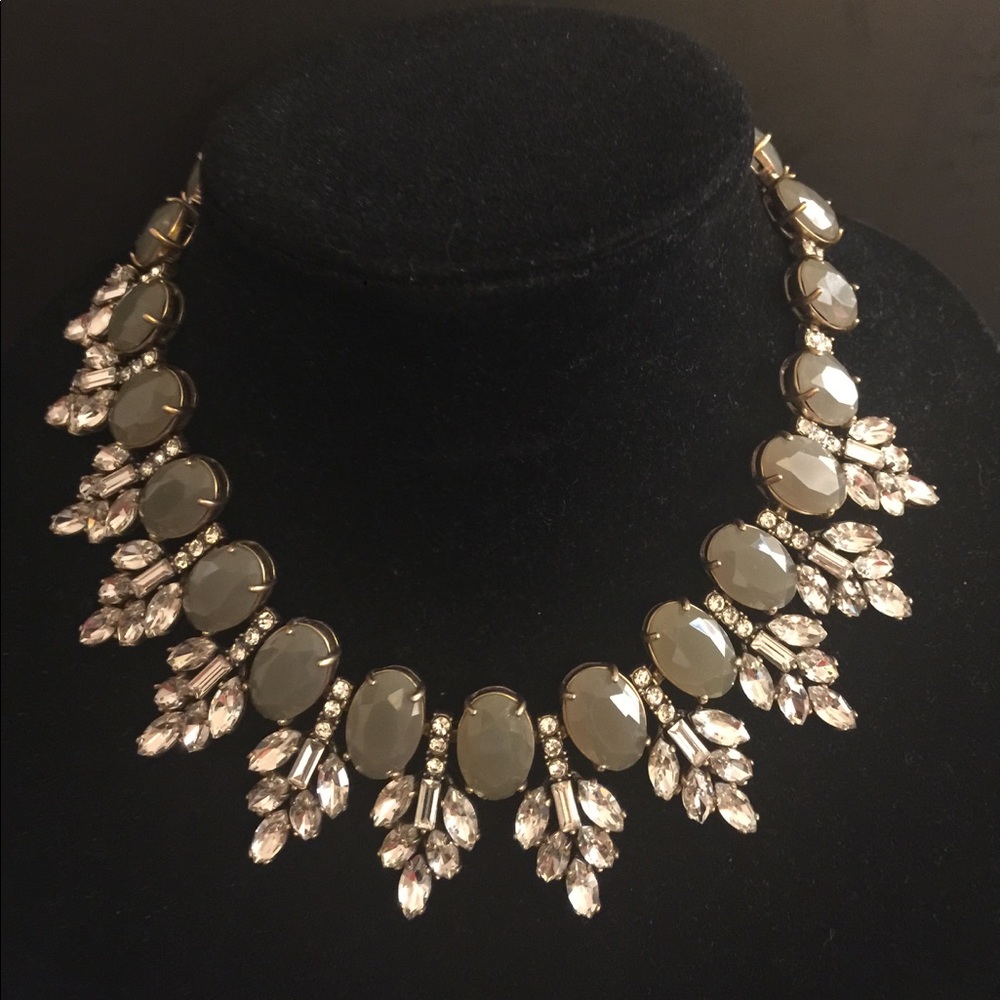J Crew Gray stones and crystals necklace.